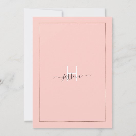 Invitation Rose Rose Parties scintillant Or Confetti Côté Qui (Dos)