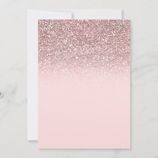 Invitation Rose Rose Parties scintillant or étincelante Douce (Dos)