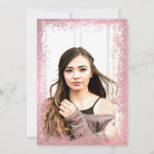 Invitation Rose Rose Parties scintillant Or Ombre Halo Photo  (Dos)