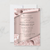 Invitation Rose rose pastel Poudre Parties scintillant étince (Devant)