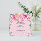 Invitation Rose rose pays chic arc satin parties scintillant  (Debout devant)