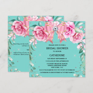 Invitation Rose rose pays chic parties scintillant arc glam t