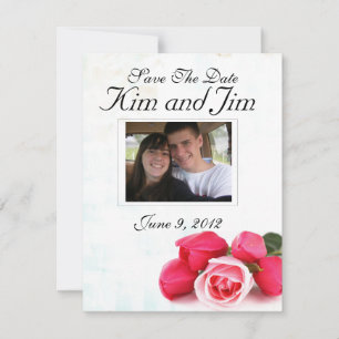 Invitation rose rose pink pour réserver la date
