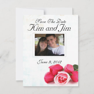 Invitation rose rose pink pour réserver la date