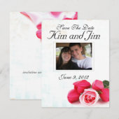 Invitation rose rose pink pour réserver la date (Devant / Derrière)