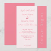 Invitation Rose Rose Pour Jamais Commence Simplement Un Maria (Devant / Derrière)