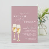Invitation Rose Rose poussiéreux | Fille Champagne Brunch d'a (Debout devant)