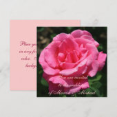 Invitation Rose rose profonde magnifique (Devant / Derrière)