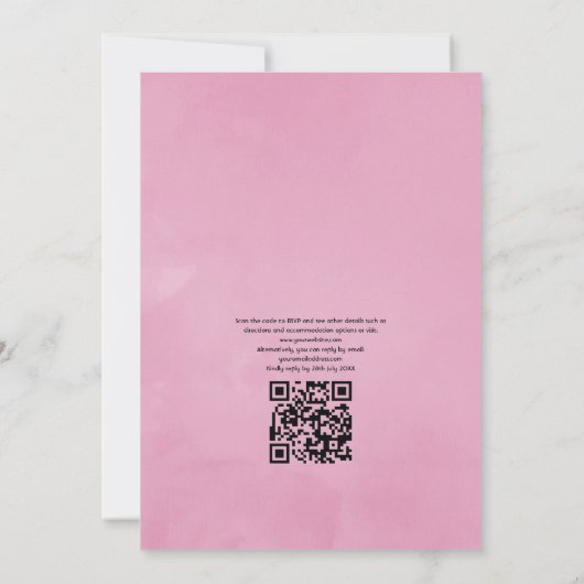 Invitation Rose rose QR Code RSVP Garden Wedding (Dos)