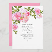 Invitation Rose rose QR Code RSVP Garden Wedding (Devant / Derrière)