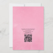 Invitation Rose rose QR Code RSVP Mariage de jardin (Dos)