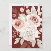 Invitation Rose rose romantique sur douche de mariée bordeaux (Dos)