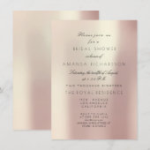 Invitation Rose rose rose Blush Pastel Fête des mariées préco (Devant / Derrière)