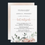 Invitation Rose rose rose classique Bat mitzvah<br><div class="desc">Cette invitation classique à la bat mitzvah rose rose rose rose pâle est parfaite pour un bat mitzvah rustique. Le design est composé d'élégantes aquarelles rose roux et de feuillage vert,  soigneusement assemblés en de beaux bouquets.</div>