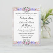 Invitation Rose rose rose | Mariage Silver Bokeh (Debout devant)