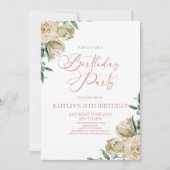 Invitation Rose Rose Rose Rose Fleurs Florales Fête Anniversa (Devant)