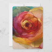 Invitation Rose rose rose rose Jaune Floral Anniversaire (Dos)