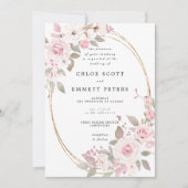 Invitation Rose Rose Rose Rose Rose Floral Mariage (Devant)