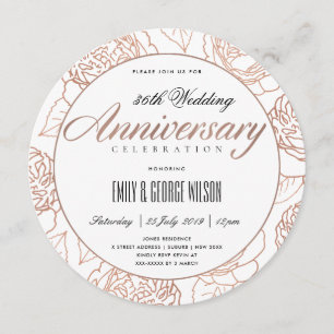 INVITATION ROSE ROSE ROSE ROSE ROSE FLORALE TOUTE ANNÉE ANNIV