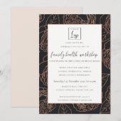 INVITATION ROSE ROSE ROSE ROSE ROSE ROSE NOIR ÉVÉNEMENT D'ATE (Devant / Derrière)