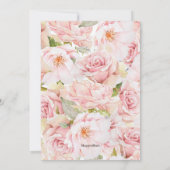 Invitation Rose rose rose Russe Lumière Premier anniversaire (Dos)