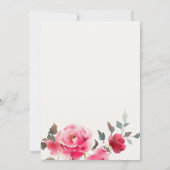 Invitation Rose rose rouge rose rose rose clair Boho Baby sho (Dos)