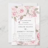 Invitation Rose rose rousse Rustique Mariage floral (Devant)