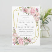 Invitation Rose rose rousse Rustique Mariage floral (Debout devant)
