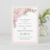 Invitation Rose rose rousse Rustique Mariage floral (Debout devant)