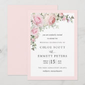 Invitation Rose rose rousse Rustique Mariage floral (Devant / Derrière)