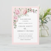 Invitation Rose rose rousse Rustique Mariage floral (Debout devant)