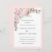 Invitation Rose rose rousse Rustique Mariage floral (Devant / Derrière)