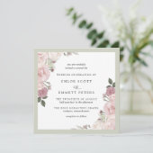 Invitation Rose rose rousse Rustique Mariage floral (Debout devant)
