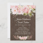 Invitation Rose rose Rustique Sweet sixteen (Devant)