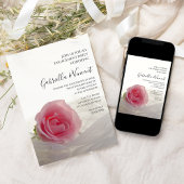 Invitation Rose Rose sur le White Engagement Party