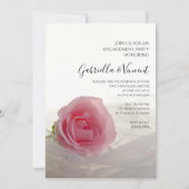 Invitation Rose Rose sur le White Engagement Party (Devant)