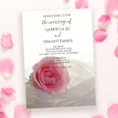 Invitation Rose rose sur Mariage blanc
