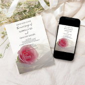 Invitation Rose rose sur Mariage blanc