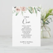 Invitation Rose rose vert bleu Tableau numéro 1 Tableau de si (Debout devant)