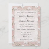 Invitation Rose rose vif blanc Floral romantique Mariage (Devant)