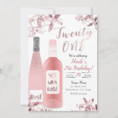 Invitation Rose Rosè Vins et fleurs d'orchidées Vingt et un 2 (Devant)