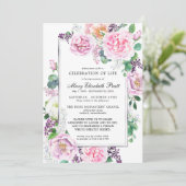 Invitation Rose rose violet Fête de la vie (Debout devant)