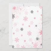 Invitation Rose Rose Winter Wonderland 1er anniversaire Invit (Dos)