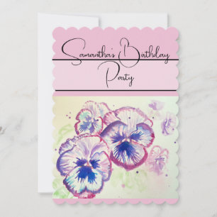 Invitation Rose roseau aquarelle rouge rose fleurs floral Fle