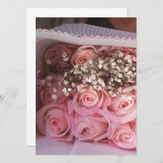 Invitation rose Roses (Devant / Derrière)