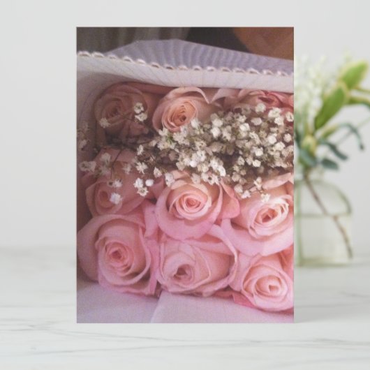 Invitation rose Roses (Debout devant)