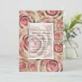 Invitation Rose Roses Élégante Mariée N'importe quel événemen (Debout devant)