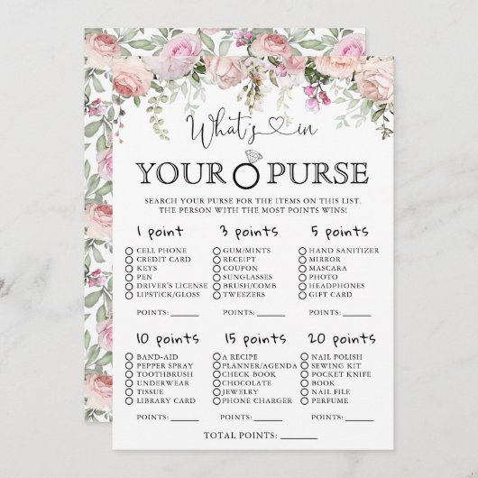 Invitation Rose Roses Qu'est-ce que dans votre jeu de Fête de (Devant / Derrière)