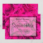 Invitation Rose Roses rose fleurs rose rose floral rose (Devant / Derrière)