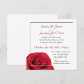 Invitation Rose rouge (Devant / Derrière)